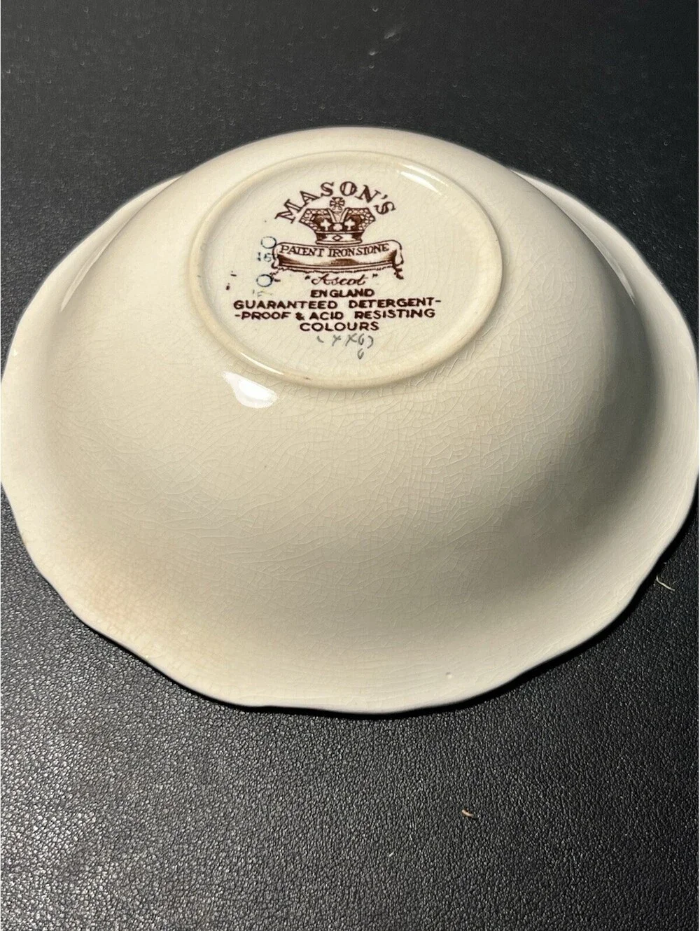 Mason’s England 1963 Cereal Bowl Ascot Brown Transferware Ironstone, 6.25x2”